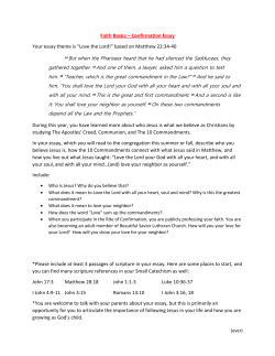 Faith Basics Confirmation Essay - Beautiful Savior Lutheran Church