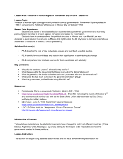 Lesson Plan: Violation of human rights in Tiananmen Square and