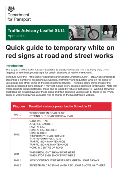 Quick guide to temporary white on red signs at road and street works