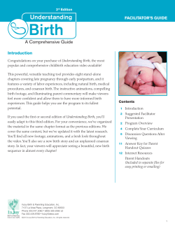 3rd Edition Understanding FACILITATOR`S GUIDE Birth