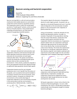 Quorum sensing and bacterial cooperation
