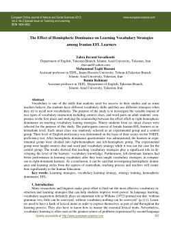 The Effect of Hemispheric Dominance on Learning Vocabulary