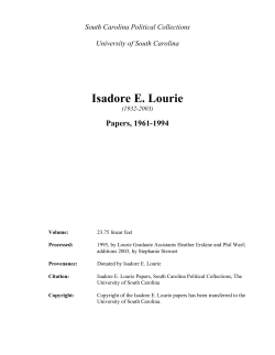 Isadore E. Lourie - Thomas Cooper Library