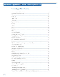 Appendix G: Support for the Florida Center for Cybersecurity