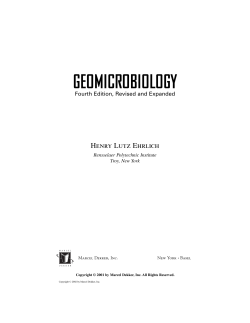 GEOMICROBIOLOGY: Fourth Edition, Revised and Expanded
