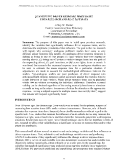 QUANTIFYING DRIVER RESPONSE TIMES BASED UPON