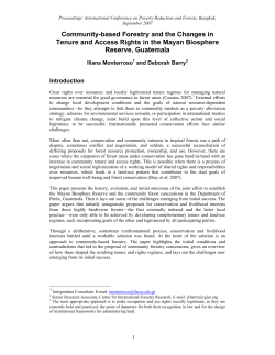 Community-based Forestry and the Changes in Tenure and Access