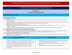 5th GRADE MATH CURRICULUM
