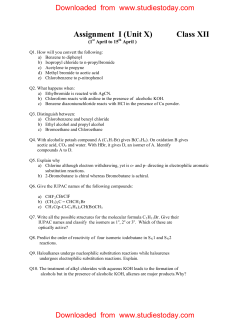Assignment I (Unit X) Class XII