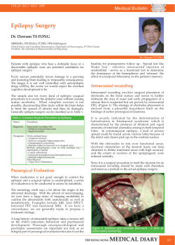 Epilepsy Surgery - The Federation of Medical Societies of Hong Kong