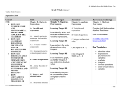 Algebra Readiness