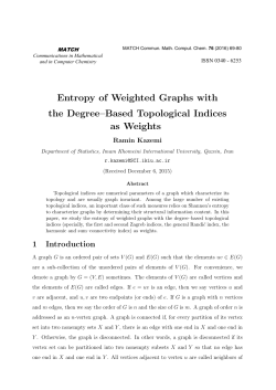 R. Kazemi: Entropy of Weighted Graphs with the Degree