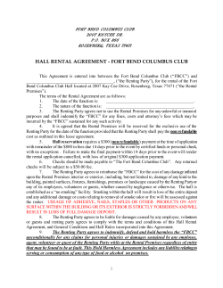 hall rental agreement - fort bend columbus club