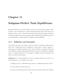 Chapter 11 Subgame-Perfect Nash Equilibrium