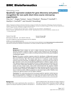 Quadratic regression analysis for gene discovery and pattern
