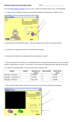 Exploring Isotopes and Average Atomic Mass