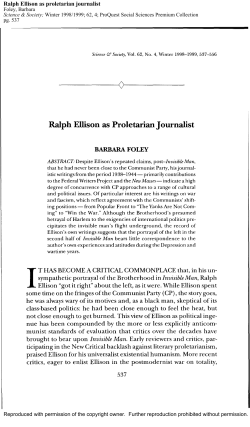 Ralph Ellison as proletarian journalist