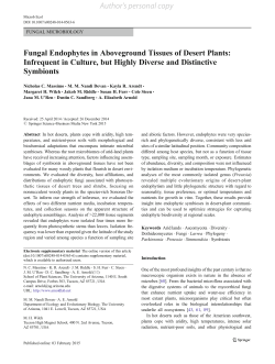 Fungal Endophytes in Aboveground Tissues of Desert Plants