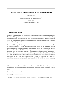 the socio-economic conditions in argentina 1. introduction