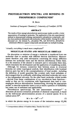 photoelectron spectra and bonding