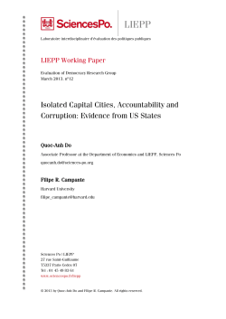 Isolated Capital Cities, Accountability and Corruption