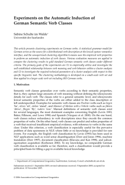 Experiments on the Automatic Induction of German Semantic Verb