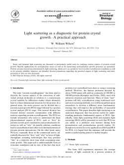 Light scattering as a diagnostic for protein crystal growth&mdash;A