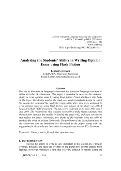 Analyzing the Students` Ability in Writing Opinion Essay using Flash