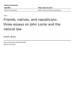 Friends, natives, and republicans: three essays on John Locke and