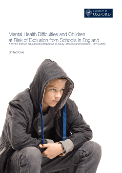 Mental Health Difficulties and Children at Risk of Exclusion from