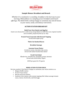 Sample Menus: Breakfast and Brunch Whether it`s