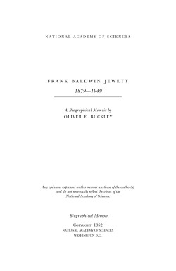 frank baldwin jewett - National Academy of Sciences