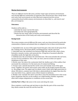 Marine Environments There are different marine life zones, and four
