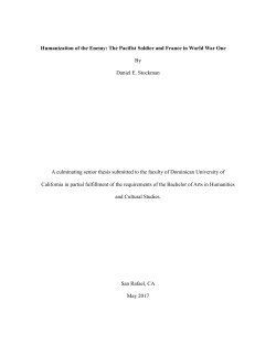 Humanization of the Enemy: The Pacifist Soldier and France in