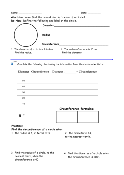 Area Circumference Circles blank