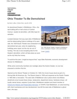Ohio Theater To Be Demolished - Citizens for Historic and