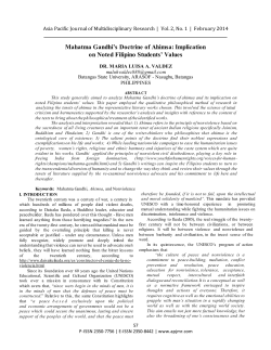 Mahatma Gandhi`s Doctrine of Ahimsa