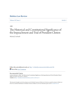 The Historical and Constitutional Significance of the Impeachment