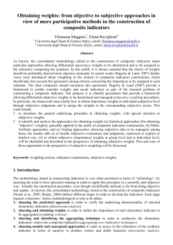 Obtaining weights: from objective to subjective approaches in view