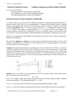 Numerical Methods Lecture 3 Nonlinear Equations and - essie-uf