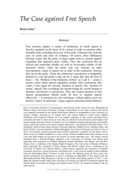 The Case against Free Speech