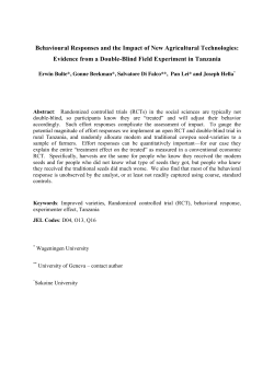 Behavioural Responses and the Impact of New Agricultural