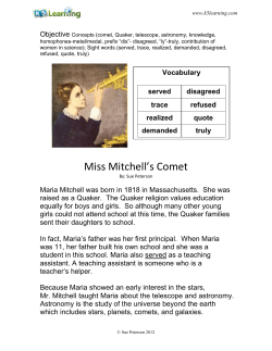 Miss Mitchell`s Comet