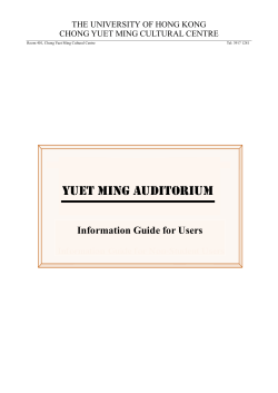 Yuet Ming Auditorium Booking Guidelines