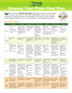 Balance Your Plate Meal Plan