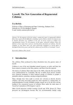 Lyocell, The New Generation of Regenerated Cellulose
