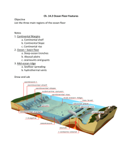 Ch. 14.2 Ocean Floor Features Objective List the three main regions
