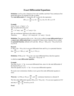 Exact Differential Equations