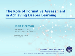 The Role of Formative Assessment in Achieving Deeper Learning