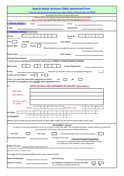special needs assistant appointment form